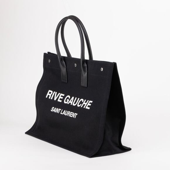 Saint Laurent Rive Gauche Canvas Tote Black&White - Picture 3 of 10